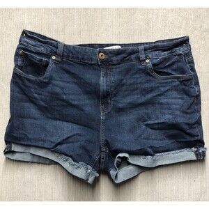 Celebrity  Pink The Sugar Womens Denim Jean Shorts Size 22 Dark Wash Cuffed